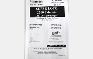 SUPER LOTO A MONTSURS LE 18 OCTOBRE 2013 