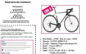 LAVAL CYCLISME 53 vend ses vélos de service 2015