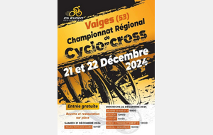 CHPT REGIONAL DE CYCLO-CROSS A VAIGES 21 ET 22 DECEMBRE 2024 