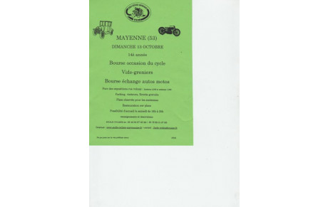 BOURSE OCCASION DU CYCLE A MAYENNE