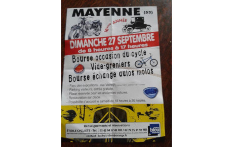 BOURSE DU CYCLE A MAYENNE LE 27 SEPTEMBRE 2015