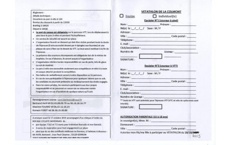 VETATHLON A GORRON LE 18 OCTOBRE 2015