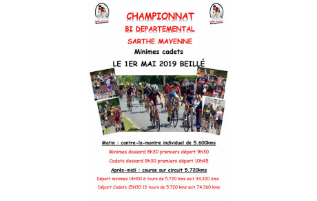 CHPT 53-72 ROUTE MINIME ET CADET A BEILLE(72) LE 1ER MAI 2019