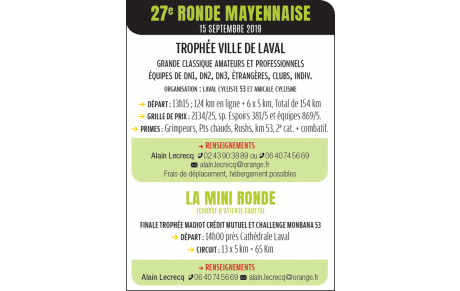 27 EME RONDE MAYENNAISE A LAVAL 15 SEPTEMBRE 2019
