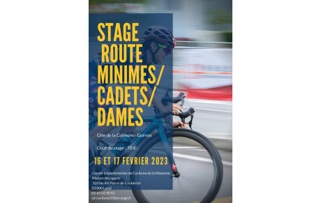 STAGES 53 ROUTE ET PISTE FEVRIER 2023
