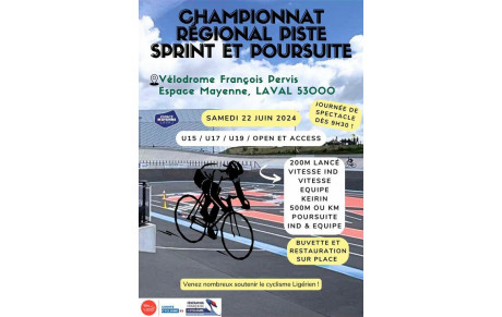 CHAMPIONNAT REGIONAL PISTE LE SAMEDI 22 JUIN 2024 A LAVAL