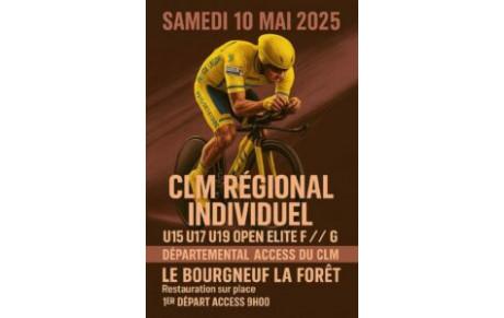 CHPT REGIONAL CLM INDIVIDUEL LE 10 MAI AU BOURGNEUF LA FORET