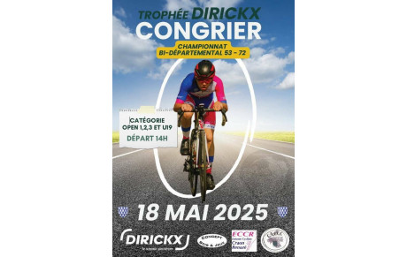 CONGRIER CHPT 53/72 OPEN 1 - 2 - 3 - U19 LE DIMANCHE  18 MAI 2025